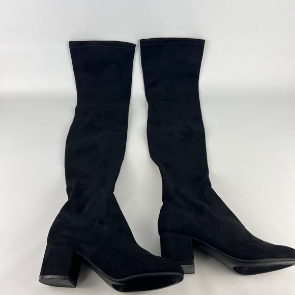 Steve Madden Womens Isaac Black Faux Suede Over the Knee Boots Block Heel size 6 - Picture 10 of 15